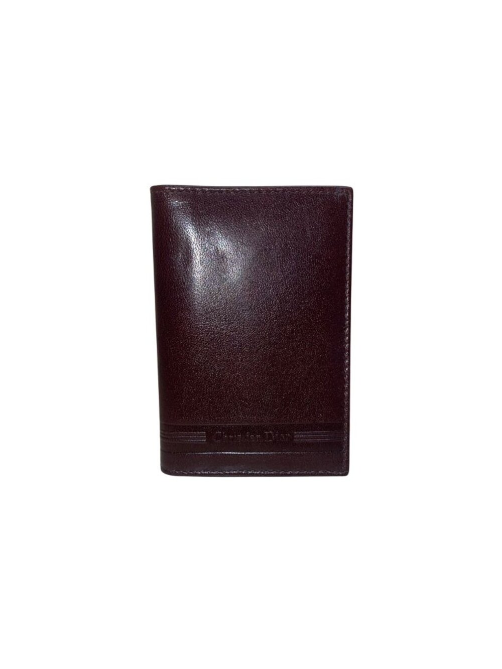 Christian D Mens Brown Leather Bi-Fold Wallet Elegant Compact Design